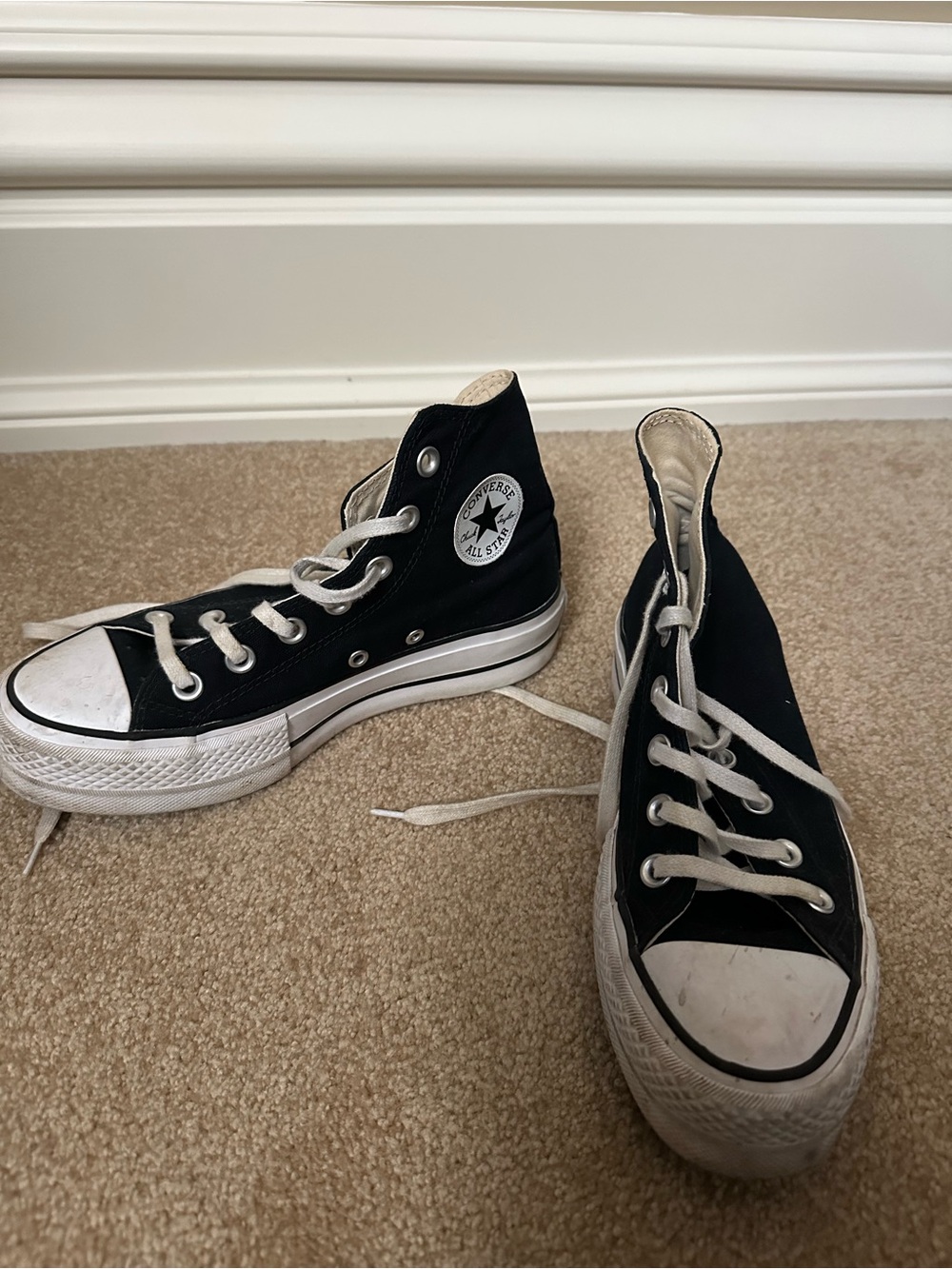 Converse Black High-Top Kids Sneakers with White Accents